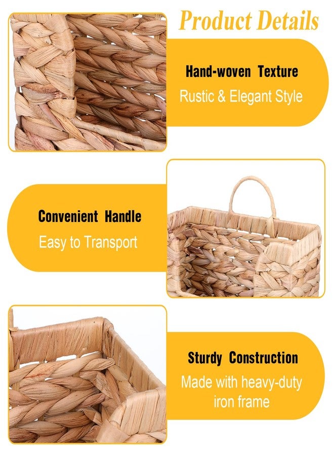 Hpmjz Woven Hanging Magazine Holder Water Hyacinth Magazine Basket Wall Mounted Woven Mail Organizer Wicker Storage Box with Handle Newspaper Rack Decorative for Home Office - Image 5
